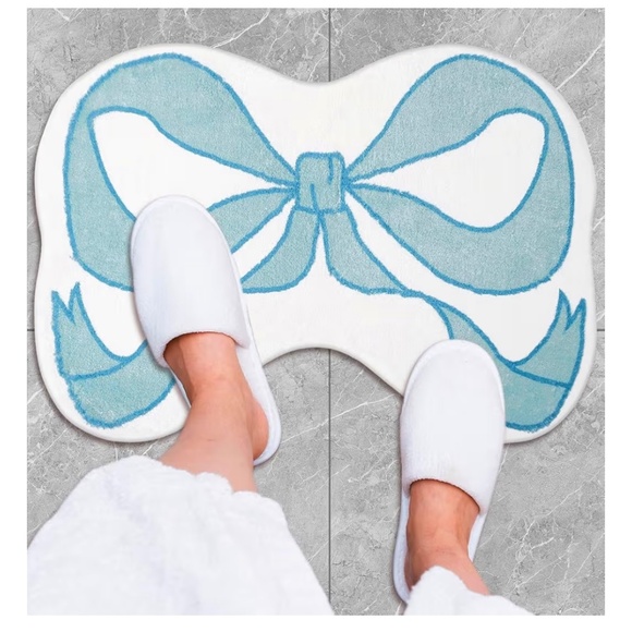 Bow Rug Mat Blue Coquette Bowknot - 20 x 30 Inch - Picture 3 of 3